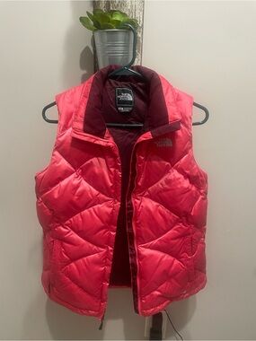 The North Face Coral Pink Quilted Down Vest